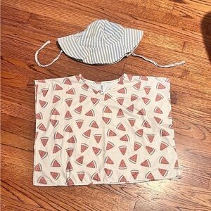 Rylee + Cru Sunhat Swimsuit & Babysprouts Cover Up Bundle 18-24 Months NWOT